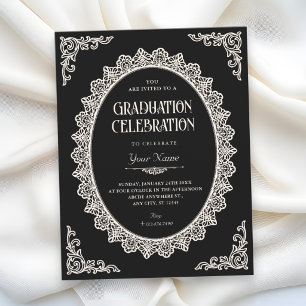 Invitación Romance Oscuro elegante graduación