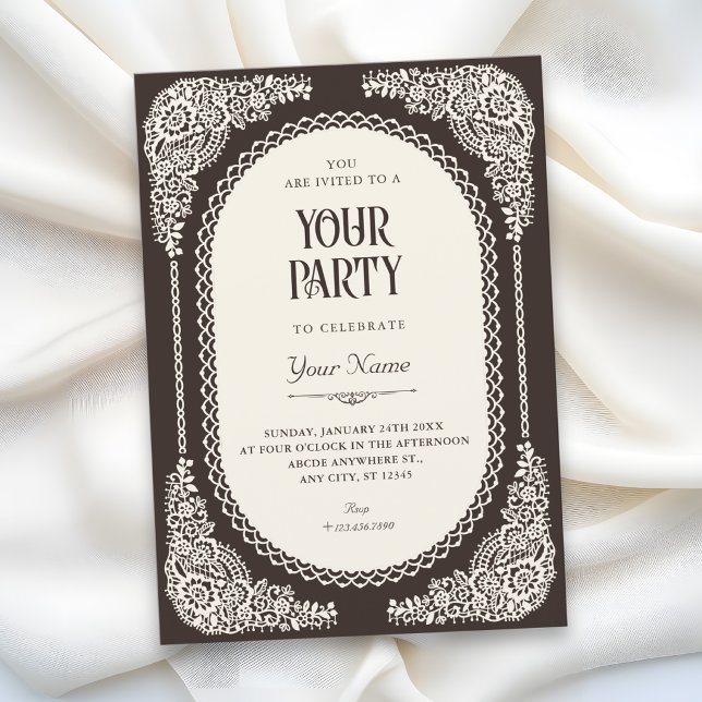 Invitación Romance oscuro encaje victoriano  (Subido por el creador)
