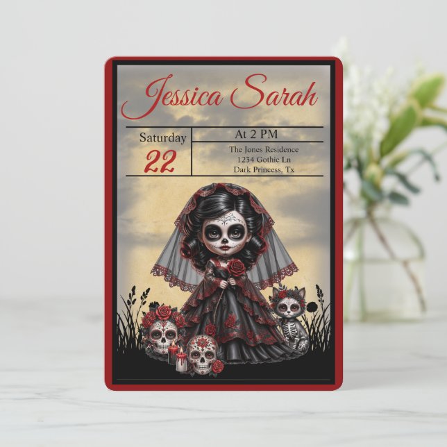 Invitación Romance Oscuro_ Princesa Oscura (Anverso de pie)