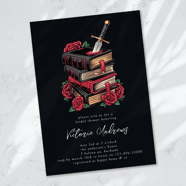 Invitación Romance oscuro Romantacy Bookish Bridal Shower (Subido por el creador)