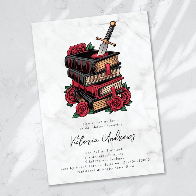Invitación Romance oscuro Romantacy Bookish Bridal Shower (Subido por el creador)