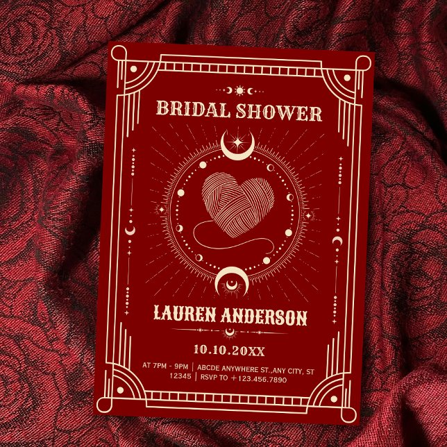Invitación Romance rojo boho místico desayuno de novia luna (Subido por el creador)