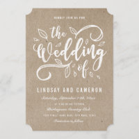 Romance ruso | Faux Kraft Paper Wedding Invite