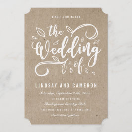 Invitación Romance ruso | Faux Kraft Paper Wedding Invite