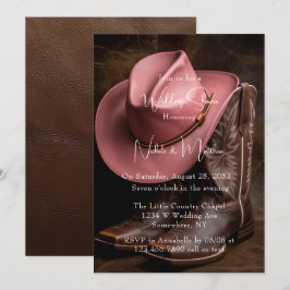 Invitación Romance rústico: Boots & Gorra Wedding Shower