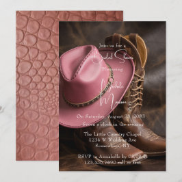 Invitación Romance rústico: Boots y ducha de novias Gorras