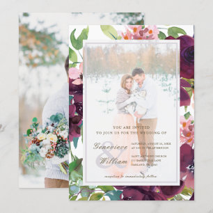 Invitación Romance rústico Hermoso Dos Bodas de fotografía