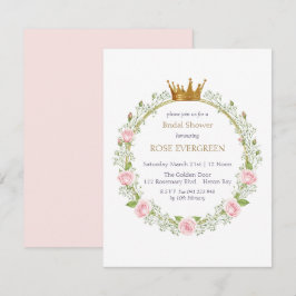 Invitación Romance sonrojado: rosas rosadas y aliento de bebé