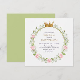 Invitación Romance sonrojado: rosas rosadas y aliento de bebé
