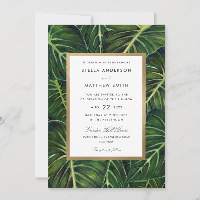 Invitación Romance tropical II (Anverso)