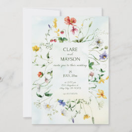 Invitación Romance verde y blanco Boda de verano Rústico