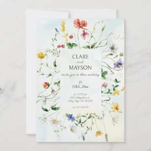 Invitación Romance verde y blanco Boda de verano Rústico