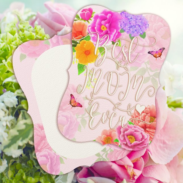 Invitación Romaníes Peonies Garden Pink Mejor Mamá (Romantic Peonies Garden Best Mom Ever Pink Mother's Day Card.)