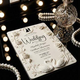 Invitación Romantic Baroque Roses & Silhouette Frame Wedding 