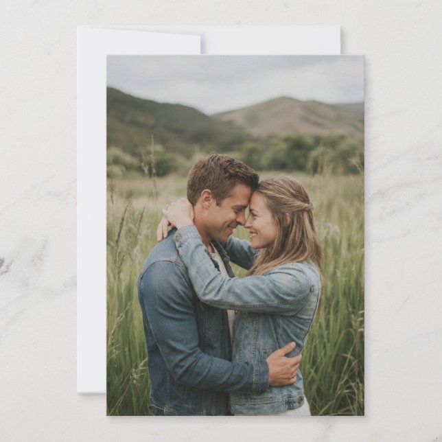 Invitación Romantic Blue Denim Photo (Anverso)