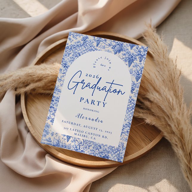 Invitación Romantic Blue Garden Graduation Party (Subido por el creador)