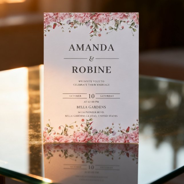 Invitación Romantic Blush Floral Wedding Invitation (Subido por el creador)