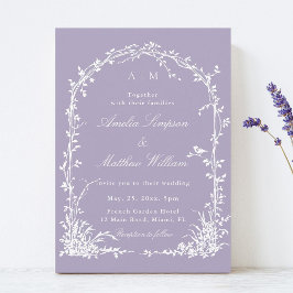 Invitación Romantic Botanical Arch Garden Lavender Wedding