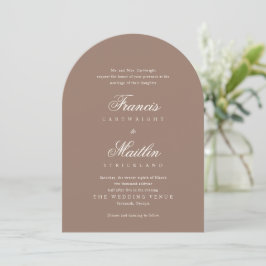Invitación Romantic Brown Elegant Wedding