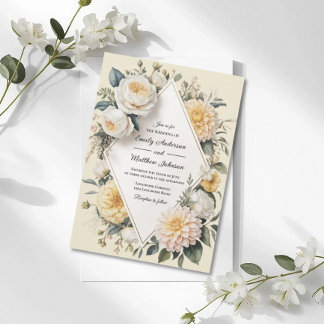 Invitación Romantic Butter Yellow Garden Wedding Invitation