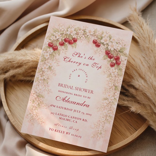 Invitación Romantic Cherry Orchard Florals Bridal Shower (Subido por el creador)