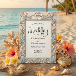 Invitación Romantic Coquette Fairytale Baroque Love Birds