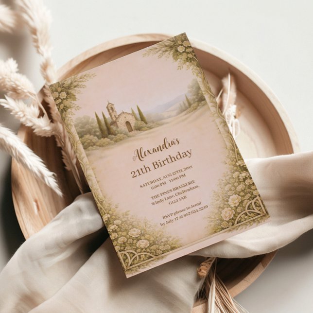 Invitación Romantic Countryside Floral Birthday (Subido por el creador)