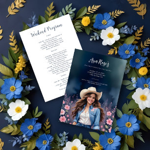 Invitación Romantic Cowgirl Pink Flowers Bachelorette Weekend