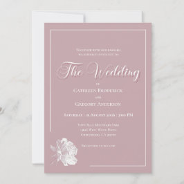 Invitación Romantic Dusty Pink White Floral Wedding