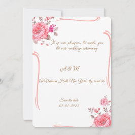 Invitación Romantic Dusty Rose Floral Invitation