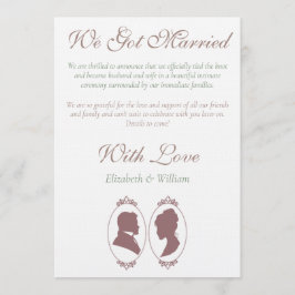 Invitación Romantic Dusty Rose Regency Botanical Cameos 