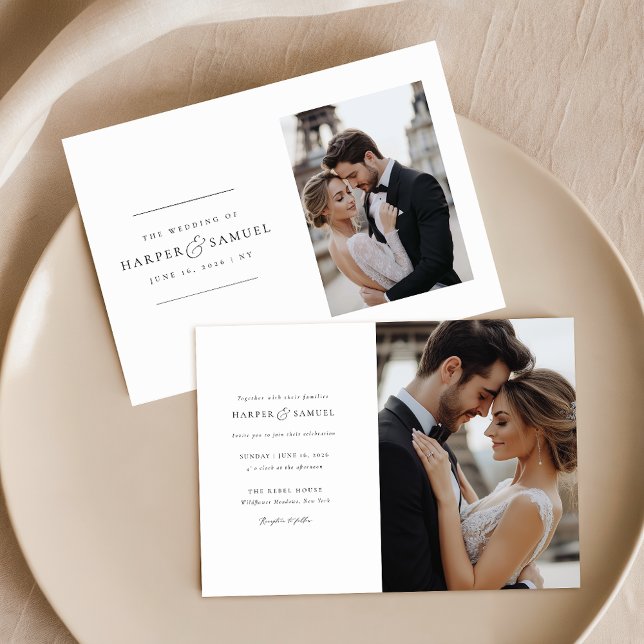 Invitación Romantic Elegant 2 Photo Boda (Subido por el creador)