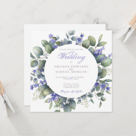 Invitación Romantic Eucalyptus & Lavender Wedding Invitation