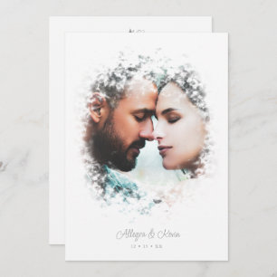 Invitación Romantic Fancy Overlay Misty Effect Photo