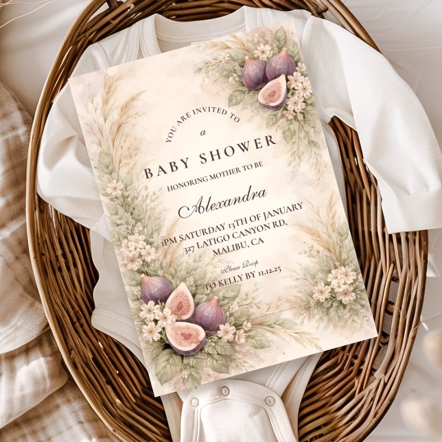 Invitación Romantic Fig Orchard Baby Shower (Subido por el creador)