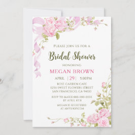 Invitación Romantic Floral Bridal Shower Elegant Gadren Style