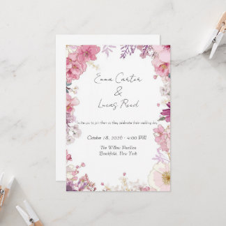 Invitación Romantic Floral Wedding Invitation Card