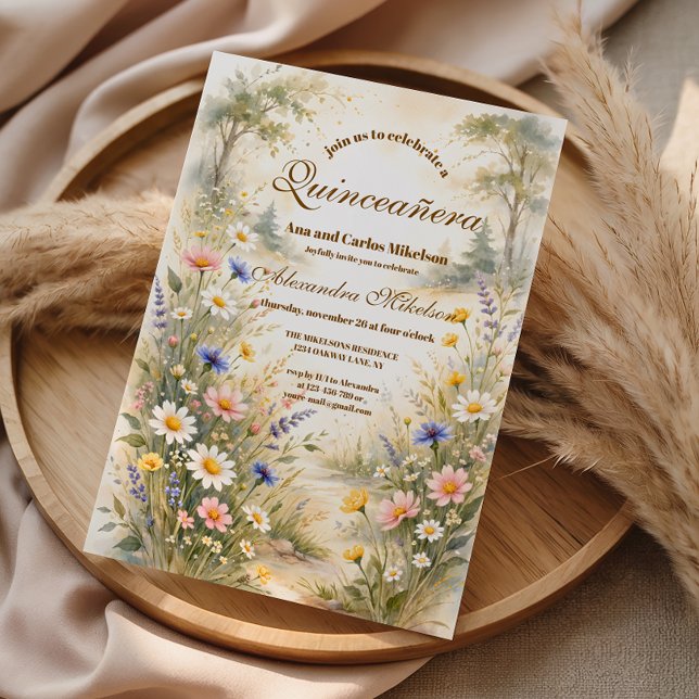 Invitación Romantic Garden Bloom Quinceañera (Subido por el creador)