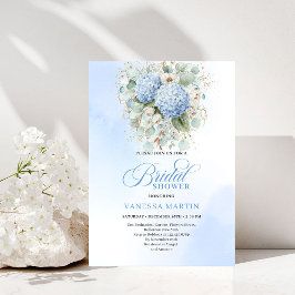 Invitación Romantic Garden Blue Floral Bridal Shower Invite