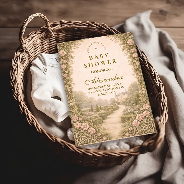 Invitación Romantic Garden Estate Path Baby Shower (Subido por el creador)