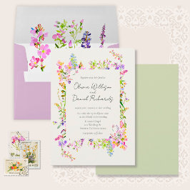 Invitación Romantic Garden Green Floral Wedding