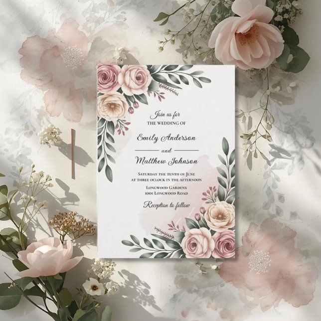 Invitación Romantic Garden Rose Wedding Invitation (Subido por el creador)