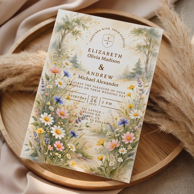 Invitación Romantic Garden Wildflower Wedding (Subido por el creador)