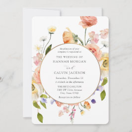 Invitación Romantic Garden Wreath Wedding Invitation
