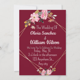 Invitación Romantic Love Magical Red Wedding 