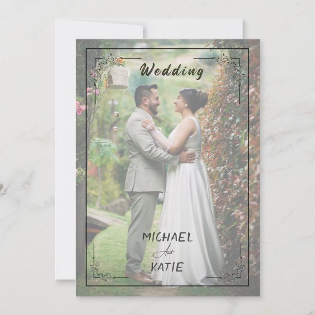 Invitación Romantic Minimalist Wedding | Clean Lines & White  (Anverso)