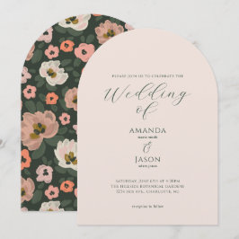 Invitación Romantic moody painted floral garden party wedding