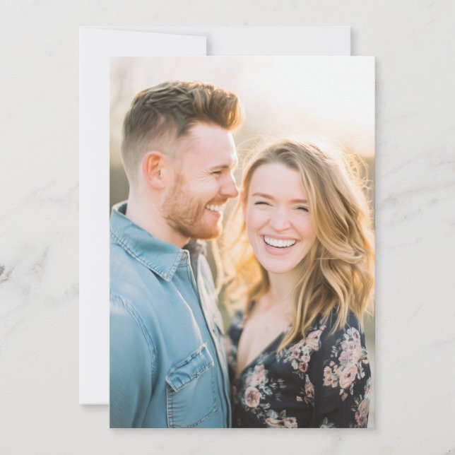 Invitación Romantic Navy Floral Photo (Anverso)