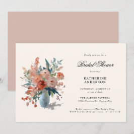 Invitación Romantic Pastel Flor Bouquet Briquet Shower