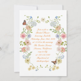 Invitación Romantic Pastel Floral Bridal Shower Invitation